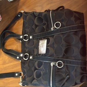 Coach poppy large black and red bag lowest price